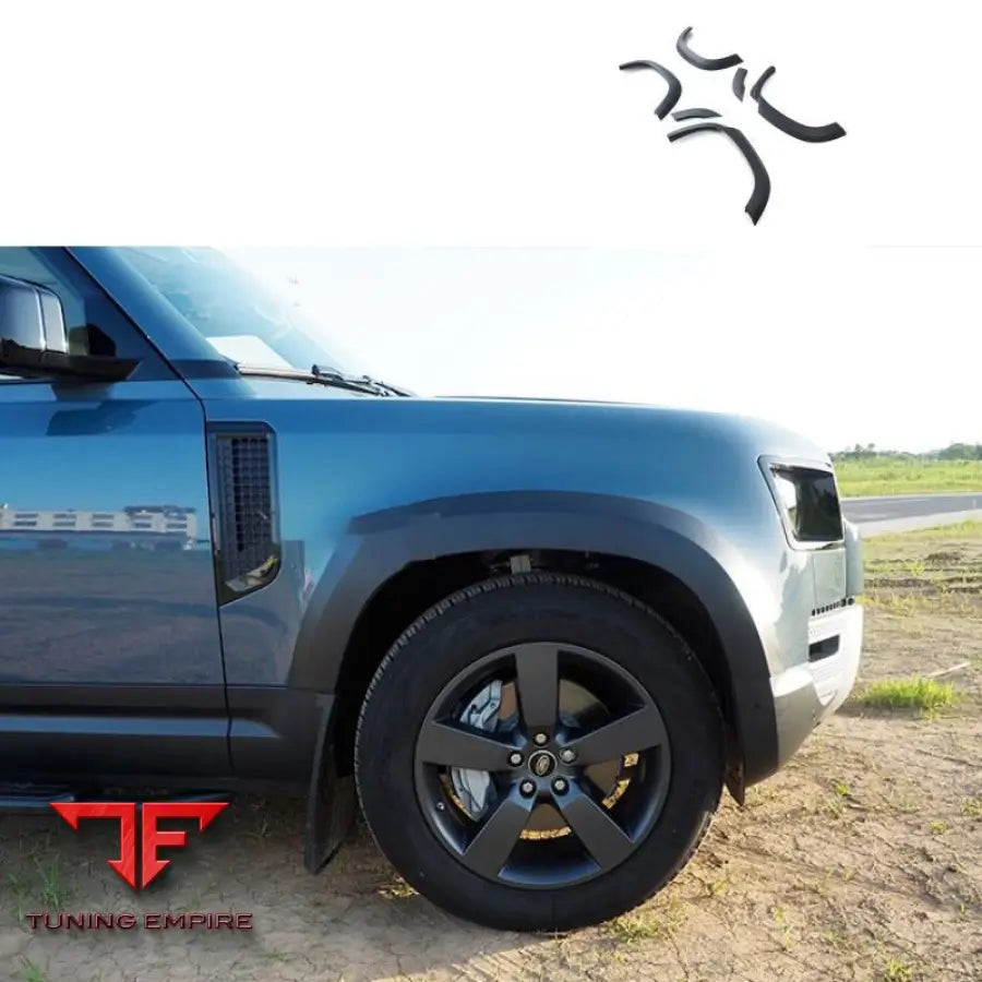 LAND ROVER DEFENDER MATTE BLACK OVER FENDERS ARCHES 110 90