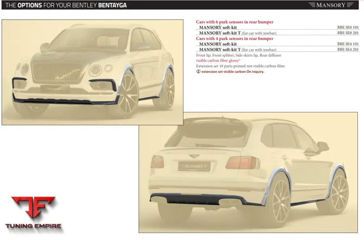 Mansory Bentayga - Soft Kit