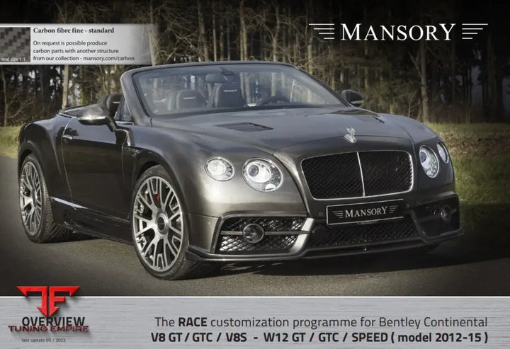 Mansory Bentley Continental Race V8 Gt/Gtc / V8S - W12 Gt Gtc Speed (Model 2012-15)
