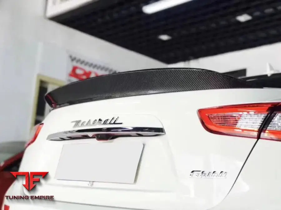 MASERATI GHIBLI SEDAN CARBON FIBER REAR DUCK BILL TAIL SPOILER 2014-2024Y