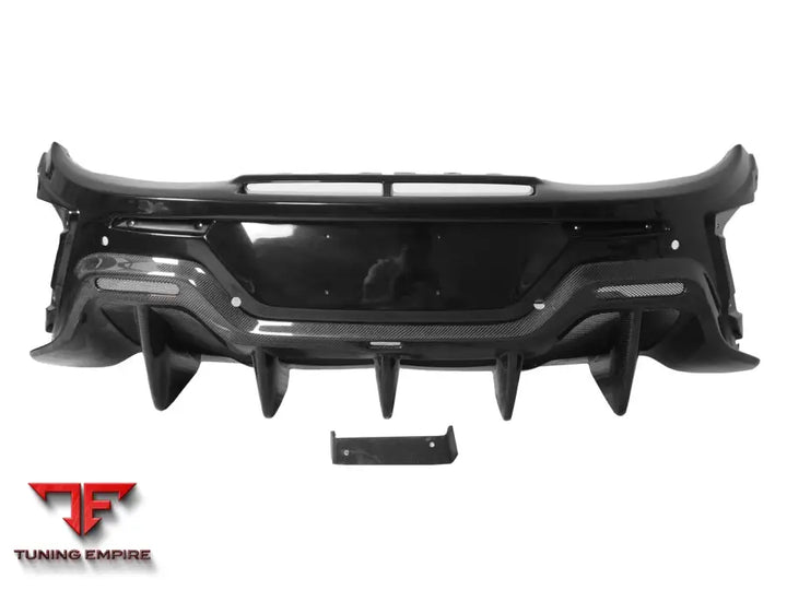 MCLAREN 540C & 570S & 570GT 600LT-STYLE PARTIAL CARBON FIBER REAR BUMPER WITH DIFFUSER AND TRUNK SPOILER AND ENGINE