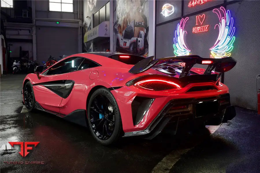 MCLAREN 600LT BKSS STYLE PARTIAL CARBON FIBER REAR BUMPER BSD