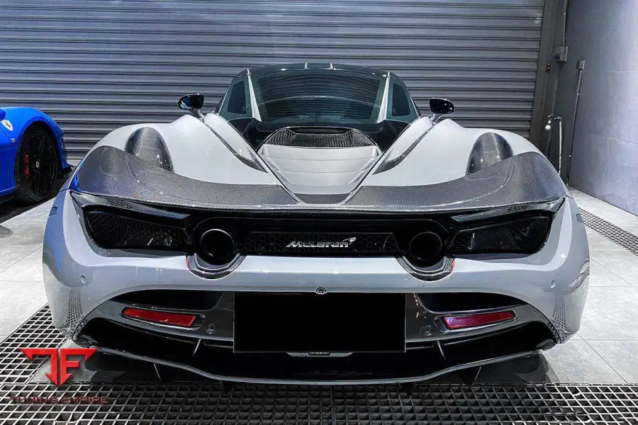 MCLAREN 720S OEM STYLE DRY CARBON FIBER REAR BUMPER UPPER EXHAUST VALANCE PANEL BSD