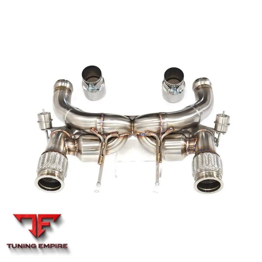 MCLAREN 720S VALVETRONIC STAINLESS STEEL CATBACK RAZOR EXHAUST WITH MUFFLER VALVE