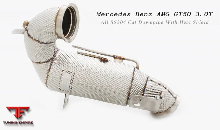 Mercedes Benz Amg Gt50 All Ss304 Cat Downpipe With Heat Shield Exhaust System