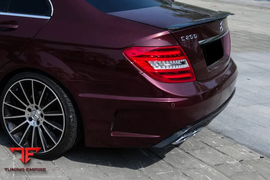 MERCEDES BENZ C CLASS W204 P STYLE REAR BUMPER WITH EXHAUST TIPS BSD