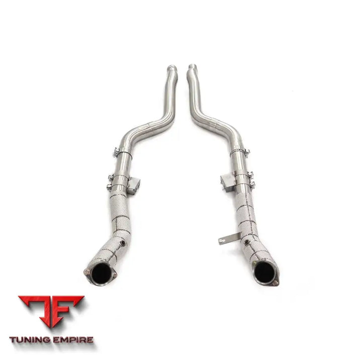 MERCEDES BENZ E-CLASS E550 W212 STAINLESS STEEL RAZOR EXHAUST DOWNPIPE WITH HEAT SHIELD