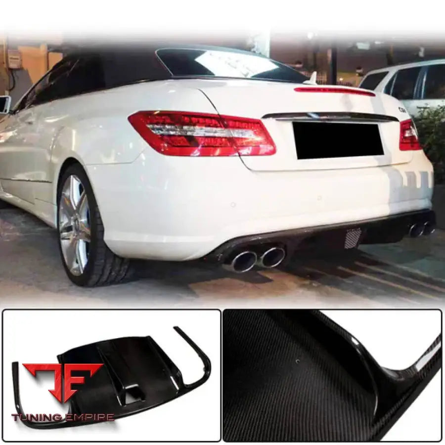 MERCEDES BENZ E CLASS (W207) C207 A207 E63 PRE-FACELIFT CARBON FIBER REAR BUMPER DIFFUSER 2009-2013Y