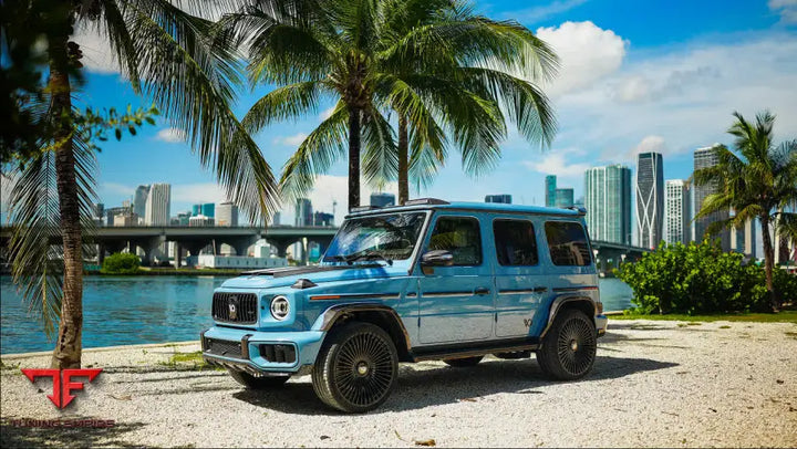 Mercedes-Benz G-Class W465 carbon widebody kit, front three-quarter view