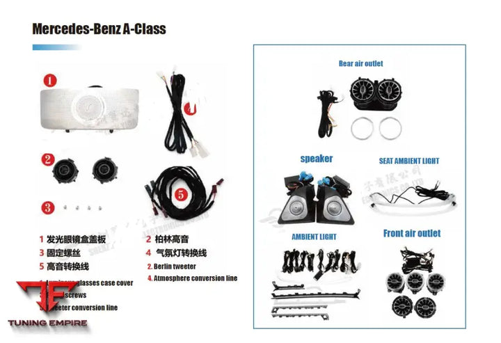 MERCEDES BENZ GLC/C-CLASS AIR VENTS WITH AMBIENT LIGHTS