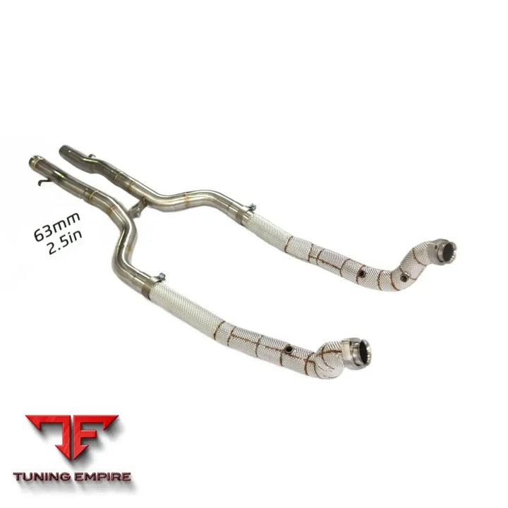 MERCEDES BENZ S-CLASS S550 W211 5.5T STAINLESS STEEL RAZOR EXHAUST DOWNPIPE WITH HEAT SHIELD