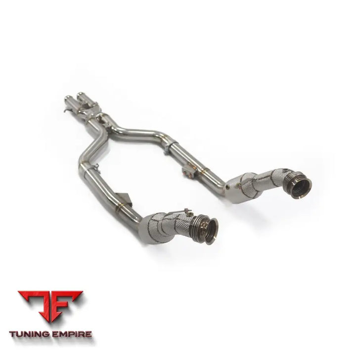 MERCEDES BENZ S-CLASS S600 W221 STAINLESS STEEL RAZOR EXHAUST DOWNPIPE WITH HEAT SHIELD