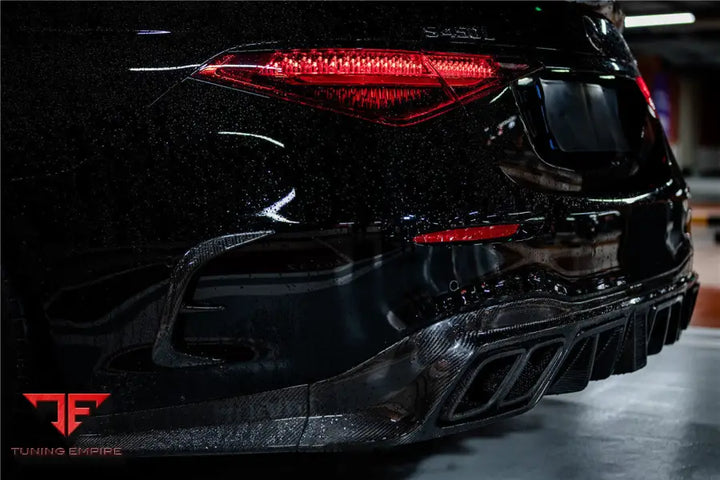 MERCEDES-BENZ S CLASS W223 4MATIC SEDAN MSY STYLE REAR LIP WITH LED LIGHT AND EXHAUST TIPS BSD