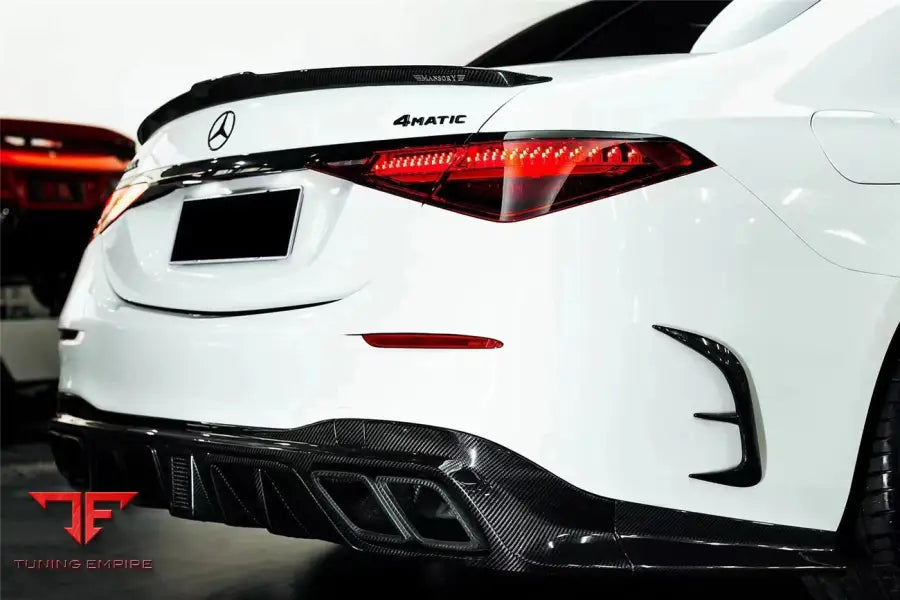 MERCEDES-BENZ S CLASS W223 4MATIC SEDAN MSY STYLE REAR LIP WITH LED LIGHT AND EXHAUST TIPS BSD