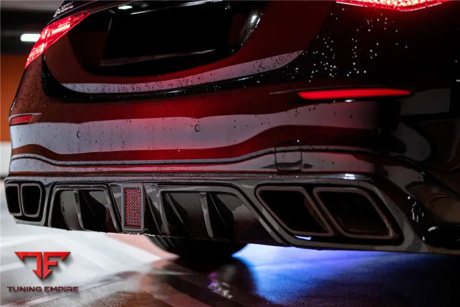 MERCEDES-BENZ S CLASS W223 4MATIC SEDAN MSY STYLE REAR LIP WITH LED LIGHT AND EXHAUST TIPS BSD