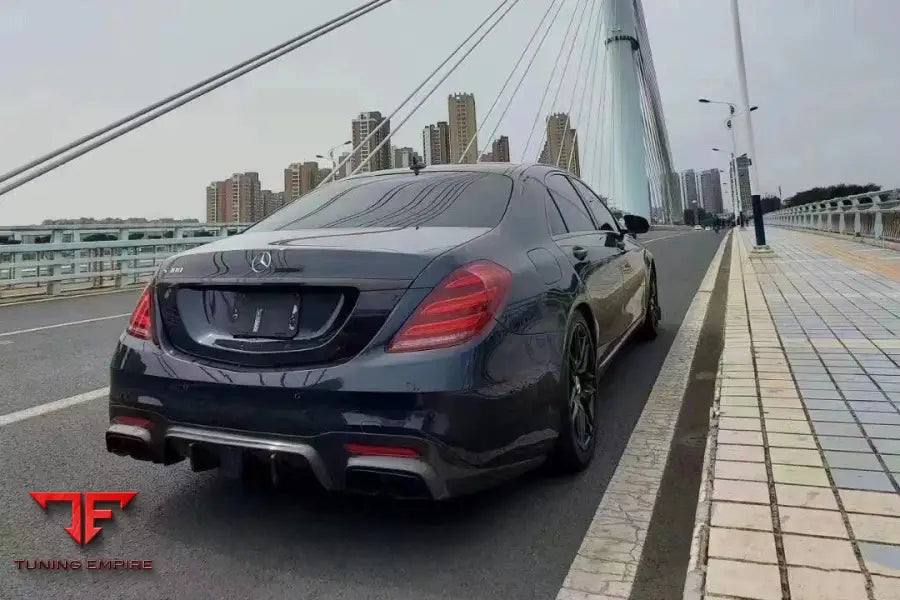 MERCEDES-BENZ S63 W222 SEDAN BRS STYLE REAR DIFFUSER W LED LIGHT AND EXHAUST TIPS BSD