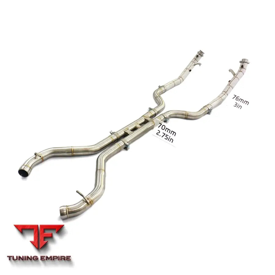 MERCEDES BENZ SL-CLASS SL63 R231 5.5L STAINLESS STEEL RAZOR EXHAUST DOWNPIPE MIDPIPE WITH HEAT SHIELD