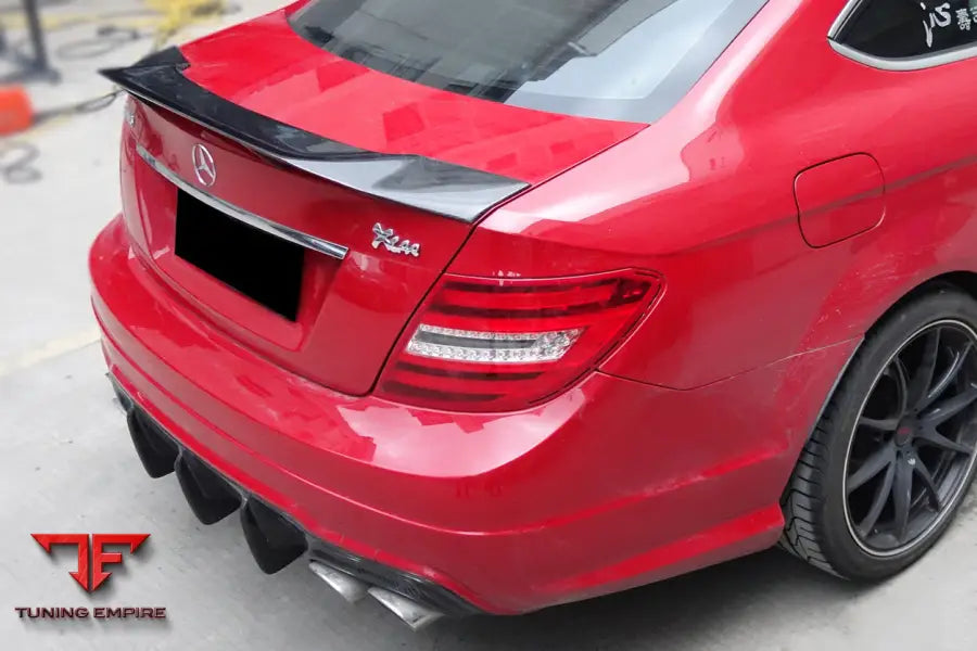 MERCEDES BENZ W204 C CLASS C63 AMG COUPE RT STYLE CARBON FIBER TRUNK SPOILER BSD