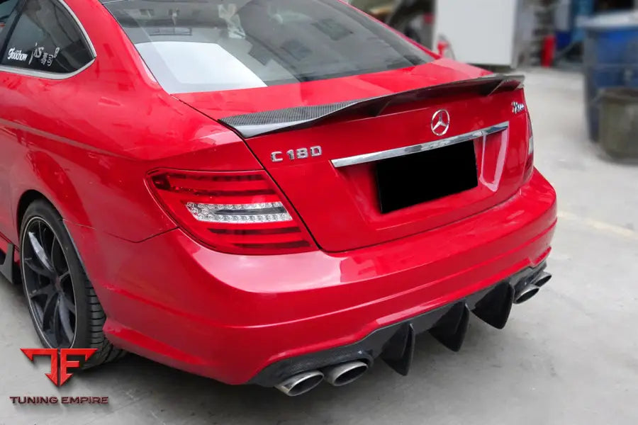 MERCEDES BENZ W204 C CLASS C63 AMG COUPE RT STYLE CARBON FIBER TRUNK SPOILER BSD