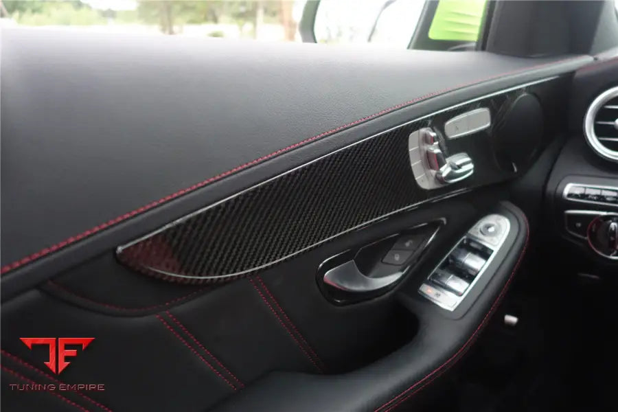 MERCEDES BENZ W205 C CLASS/GLC X253 CARBON FIBER INTERIOR DOOR HANDLE COVER TRIM BSD