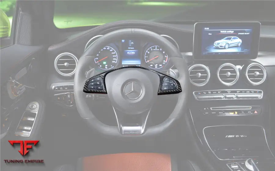 MERCEDES-BENZ W205 C63 AMG CARBON FIBER INTERIOR STEERING WHEEL TRIM BSD