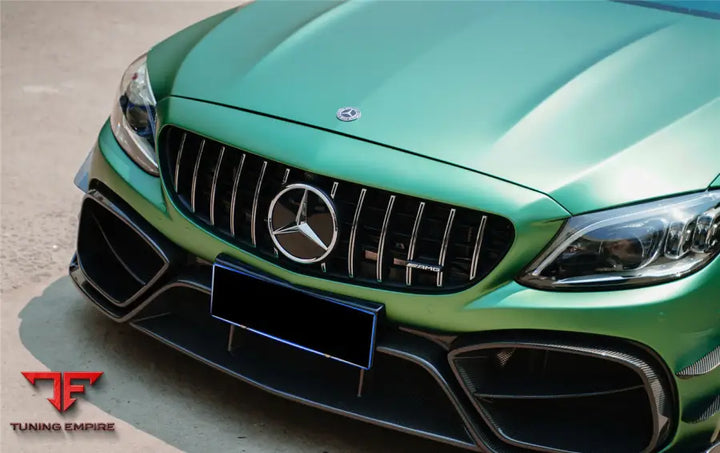 MERCEDES-BENZ W205 C63 & C63S AMG COUPE IMP PERFORMANCE PARTIAL CARBON FIBER FRONT BUMPER WITH CANARDS BSD