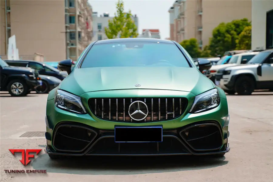 MERCEDES-BENZ W205 C63 & C63S AMG COUPE IMP PERFORMANCE PARTIAL CARBON FIBER FRONT BUMPER WITH CANARDS BSD