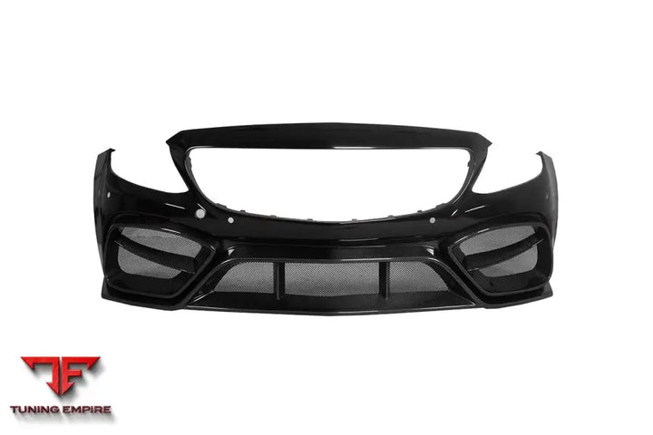 MERCEDES-BENZ W205 C63 & C63S AMG COUPE IMP PERFORMANCE PARTIAL CARBON FIBER FRONT BUMPER WITH GRILLE & CANARDS BSD
