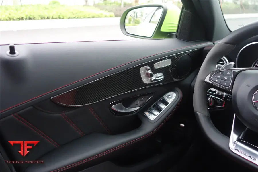 MERCEDES BENZ W205 C63S AMG SEDAN CARBON FIBER INTERIOR DOOR PANEL TRIM COVER STRIP BSD