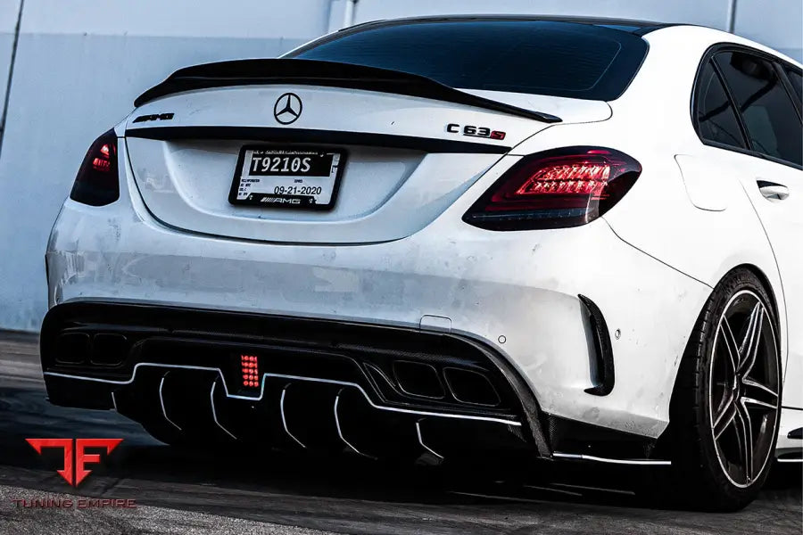 MERCEDES BENZ W205 C63S AMG SEDAN IMP PERFORMANCE CARBON FIBER REAR DIFFUSER W CAPS BSD