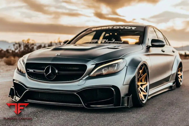 MERCEDES BENZ W205 C63S AMG SEDAN IMP PERFORMANCE PARTIAL CARBON FIBER FRONT BUMPER BSD