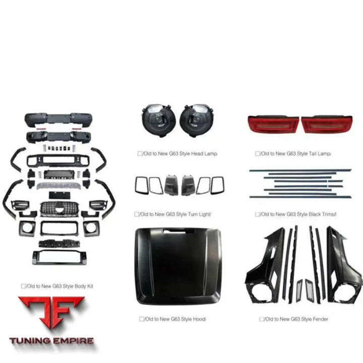 MERCEDES BENZ W463 W464 G500 G550 G400D TO W463A G63 KIT HOOD CAR BUMPER LIGHT