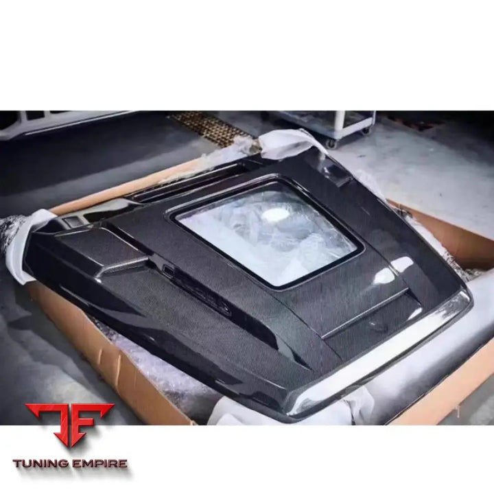 MERCEDES BENZ W464 CARBON FIBER HOOD WITH GLASS FIT BONNET