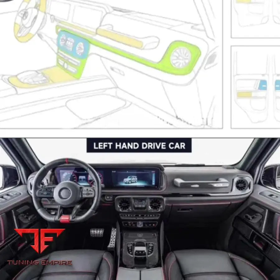 MERCEDES BENZ W464 G63 G500 LUXURY INTERIOR TRIM KIT DRY CARBON FIBER