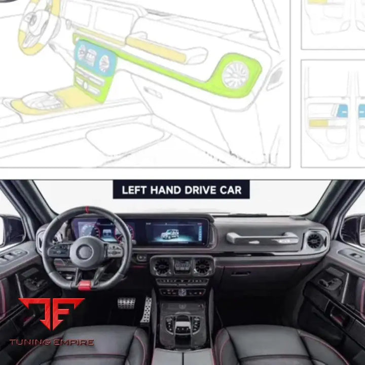 MERCEDES BENZ W464 G63 G500 LUXURY INTERIOR TRIM KIT DRY CARBON FIBER