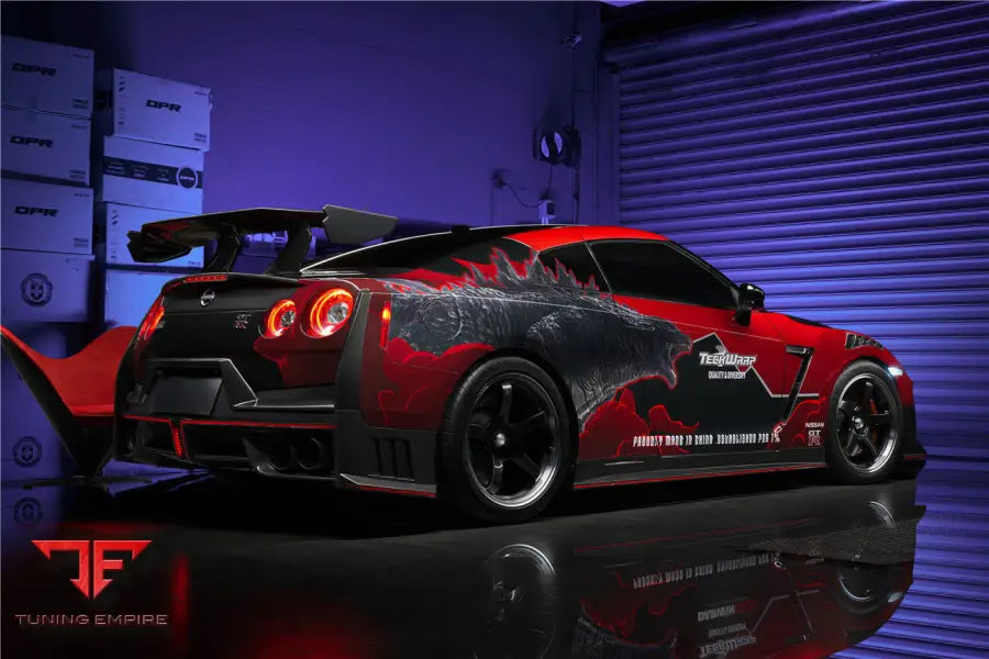 NISSAN GTR R35 CBA/DBA/EBA 2024-NISMO STYLE PART CARBON FIBER REAR BUMPER WITH BLACK LIGHT BSD
