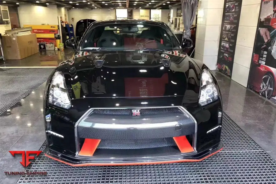 NISSAN GTR R35 CBA DBA VER15 NSM STYLE PARTIAL CARBON FIBER FRONT BUMPER BSD