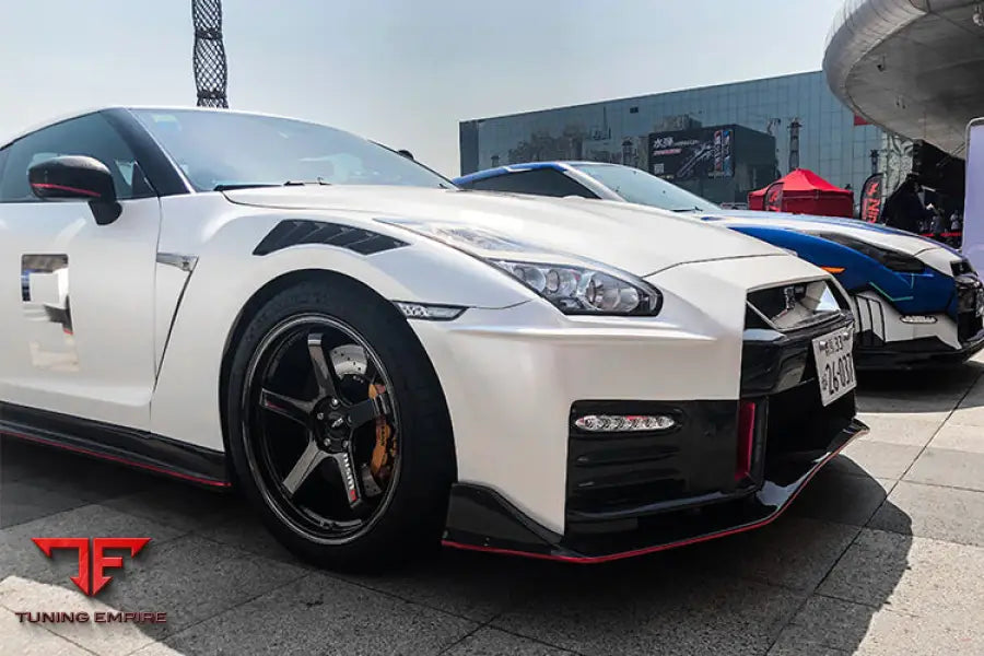 NISSAN GTR R35 EBA NSM STYLE PARTIAL CARBON FIBER FRONT BUMPER BSD