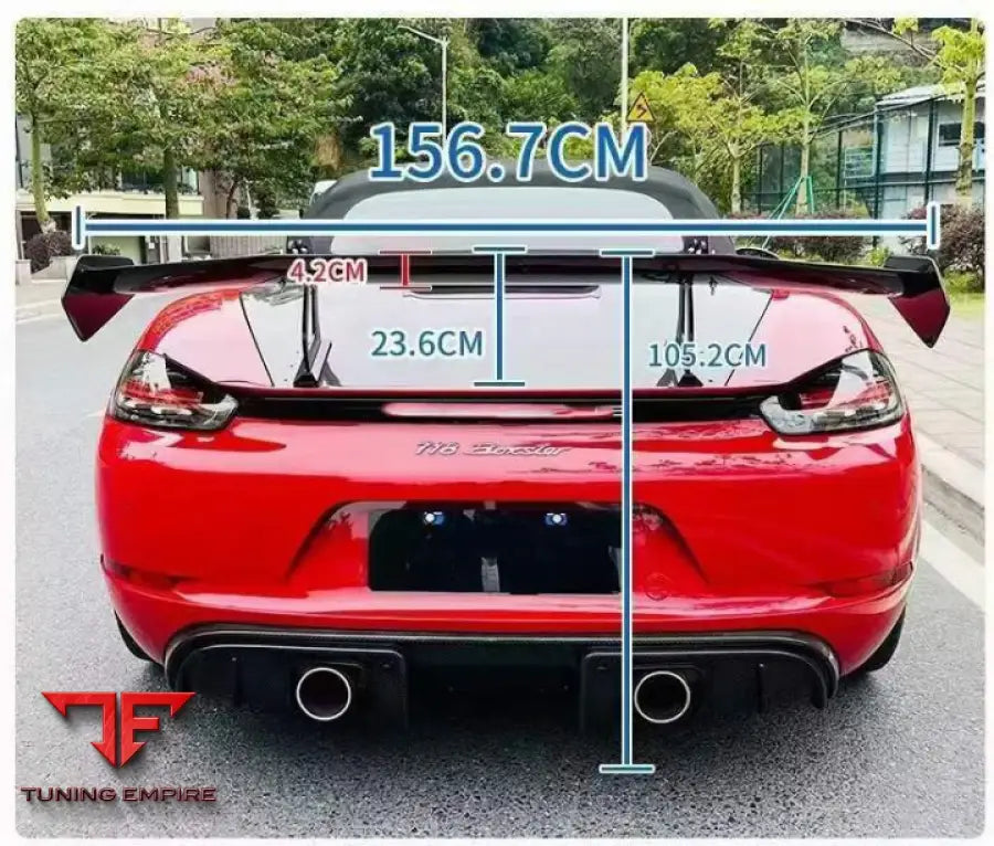 PORSCHE 718 981 987 CAYMAN BOXSTER GT4RS DRY CARBON REAR SPOILER