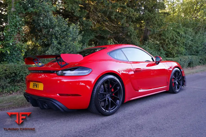 Porsche 718 GT4 carbon wing endplate detail