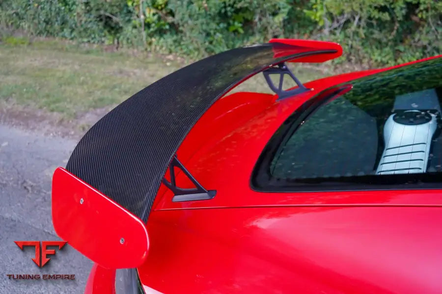 Porsche 718 GT4 carbon rear wing detail