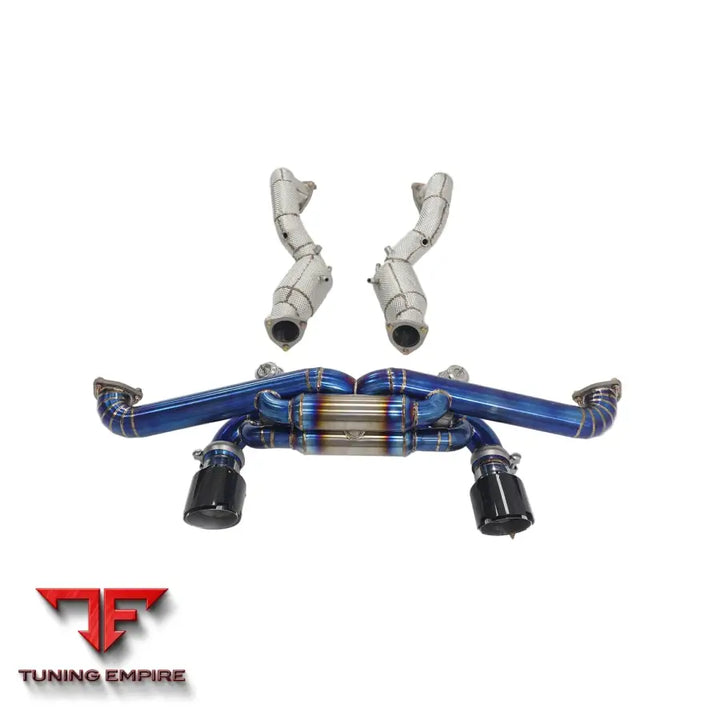 PORSCHE 718 GT4 RS 4.0T TITANIUM CATBACK RAZOR EXHAUST DOWNPIPE WITH MUFFLER VALVE