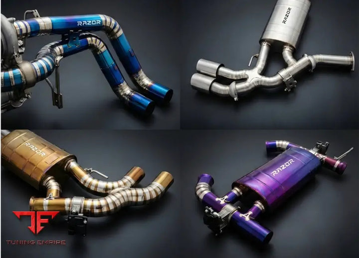 PORSCHE 718 GT4 RS TITANIUM CATBACK RAZOR EXHAUST WITH MUFFLER VALVE