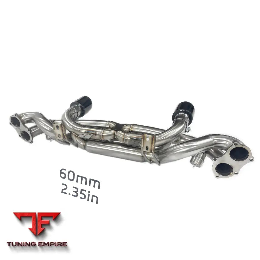 PORSCHE 718 GT4 STAINLESS STEEL CATBACK RAZOR EXHAUST WITH MUFFLER VALVE
