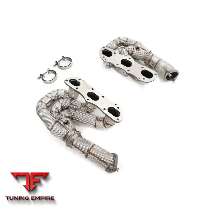 PORSCHE 718 GT4 STAINLESS STEEL HEADER RAZOR EXHAUST WITH HEAT SHIELD
