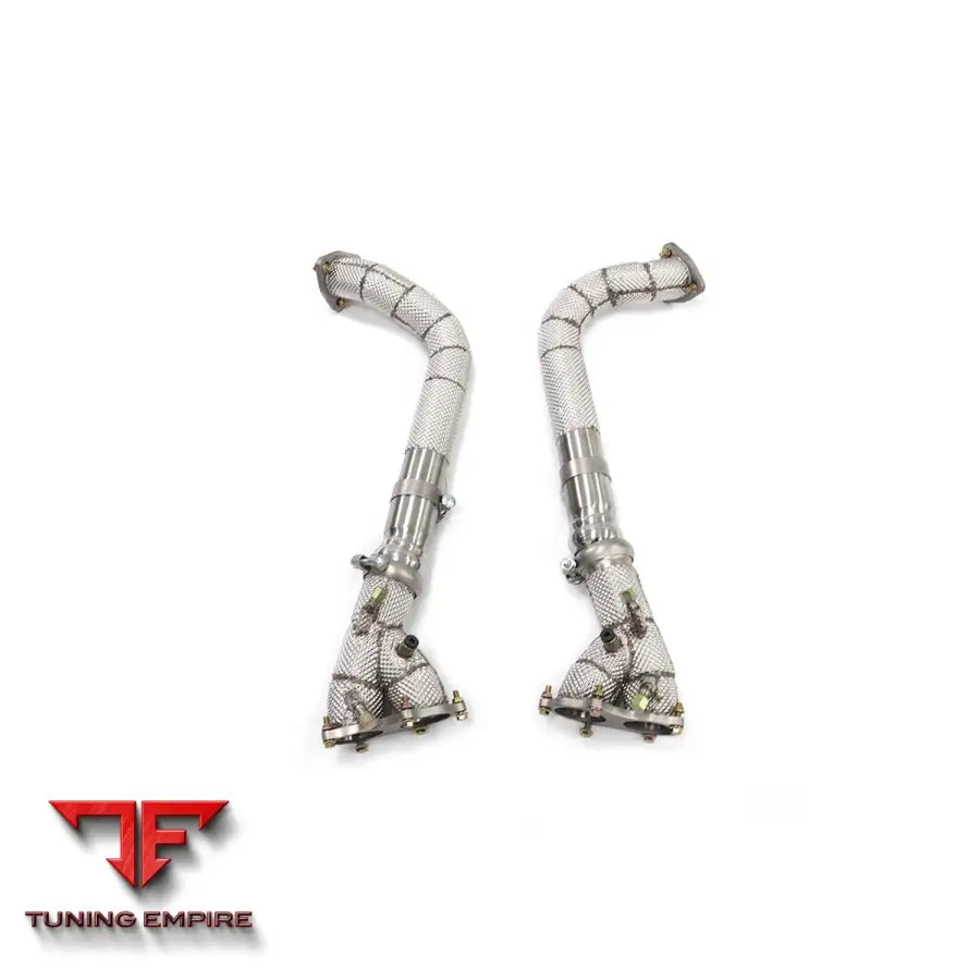 PORSCHE 718 GT4 STAINLESS STEEL RAZOR EXHAUST DOWNPIPE WITH HEAT SHIELD