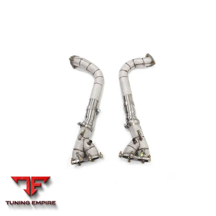 PORSCHE 718 GT4 STAINLESS STEEL RAZOR EXHAUST DOWNPIPE WITH HEAT SHIELD