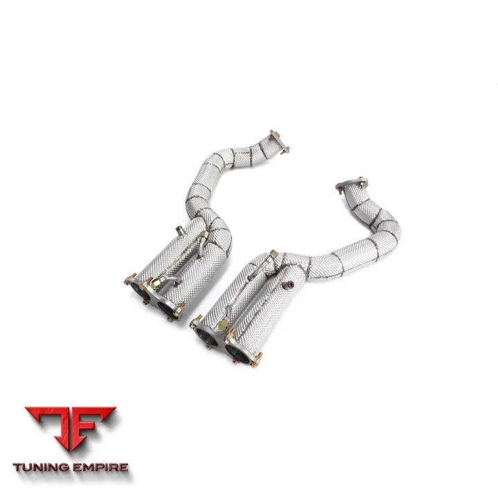 PORSCHE 718 GTS GT4 STAINLESS STEEL RAZOR EXHAUST DOWNPIPE WITH HEAT SHIELD