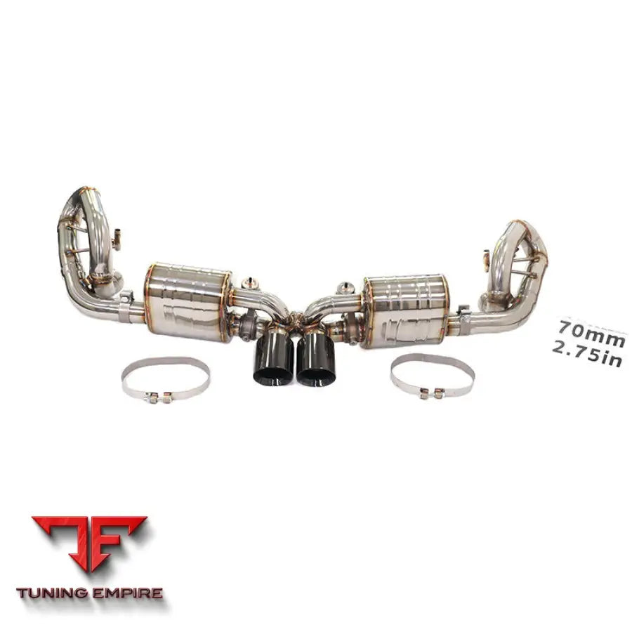 PORSCHE 911 991 GT3 STAINLESS STEEL CATBACK RAZOR EXHAUST WITH MUFFLER VALVE