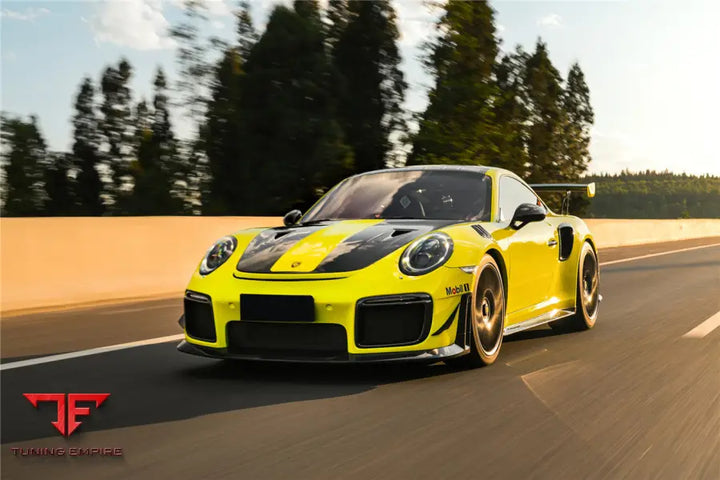 PORSCHE 911 / 991 TURBO S GT2RS STYLE PARTIAL CARBON FIBER FRONT BUMPER AND FENDER BSD